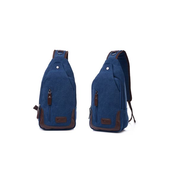 Lightweight Casual Canvas Unbalance Backpack Crossbody Sling Shoulder Bag Chest - Picture 1 of 4